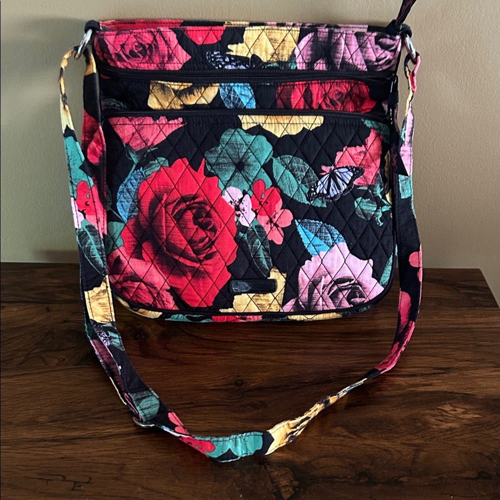 Vera Bradley Havana Rose Quilted Crossbody Bag with Charger